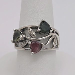 Women’s Multi-Colored Stone Heart Ring